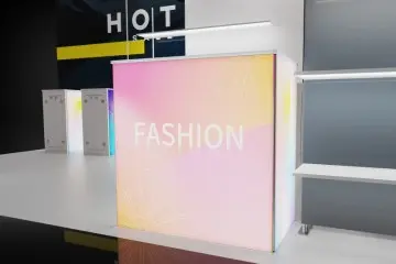 ECO POD Quick Assembly Illuminated Reception Counter with LED Light Strips for Exhibition Booth Display