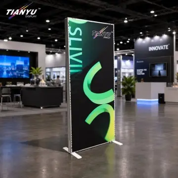 Custom Slim LED Backlit Fabric Banner Stand Manufacturer for Trade Show Advertising Exhibits