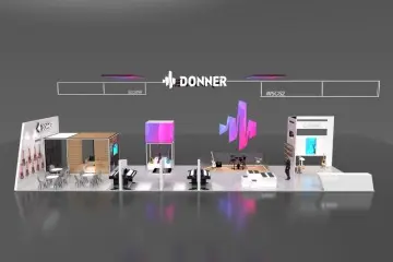 10X20 Luxury Modular Trade Show Booth for Musical Instruments with LED Light Box