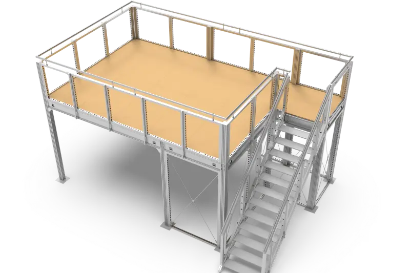 Premium Custom Prefabricated Modular Aluminum Mezzanine System for Multi-Purpose Commercial and Industrial Use in North America