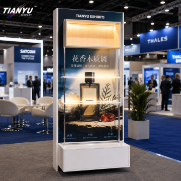 Custom Modular Exhibition Booth Manufacturer with Integrated LED Backlit Display for International Trade Shows