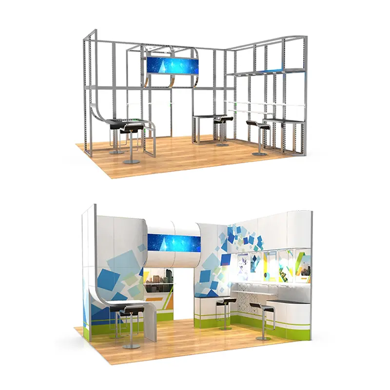 Modular booth with LED screen