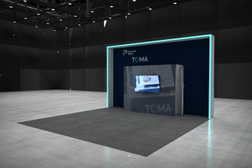 LED Profile Strip Light Aluminum Custom Lighted Exhibition Booth with TV Stand