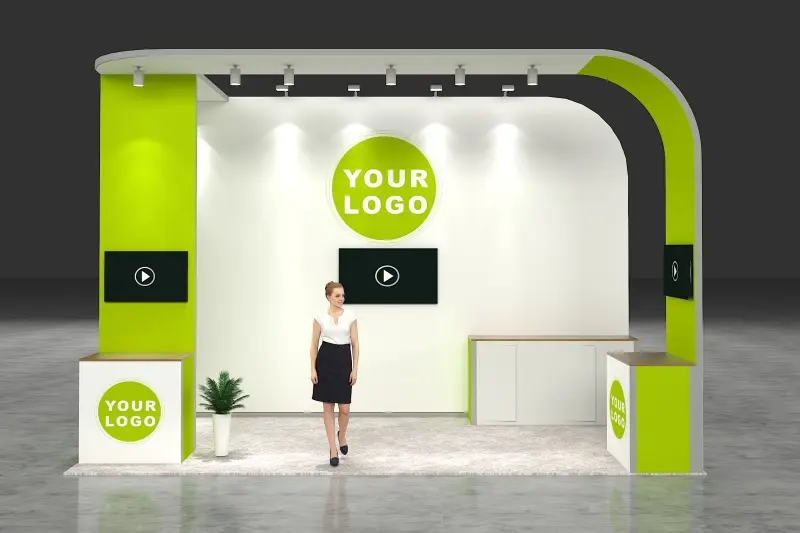 3x6 Custom 3D Arched Design Trade Show Booth for Retail Trade Fair Exhibition Construction Services
