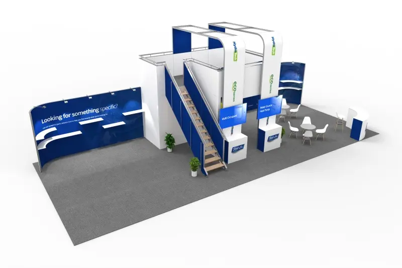 10ft 2-Story Custom Fabric Collapsible Fashion Clothing Trade Show Booth for Expo Exhibition Events