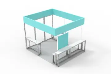 Premium 3x3m Standard Shell Scheme Exhibition Stand with Reception Counter for Professional Trade Show Events