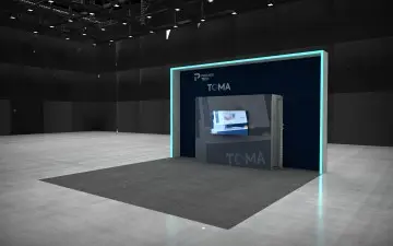 LED Profile Strip Light Aluminum Custom Lighted Exhibition Booth with TV Stand