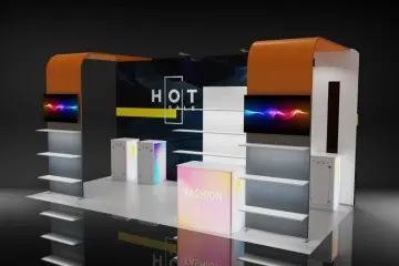 ECO POD Lightweight Aluminum Portable Reception Counter with Tool Free Setup for Trade Show Display