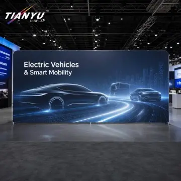 Custom Portable Tension Fabric Backdrop Manufacturer for Electric Vehicles and Smart Mobility Exhibits