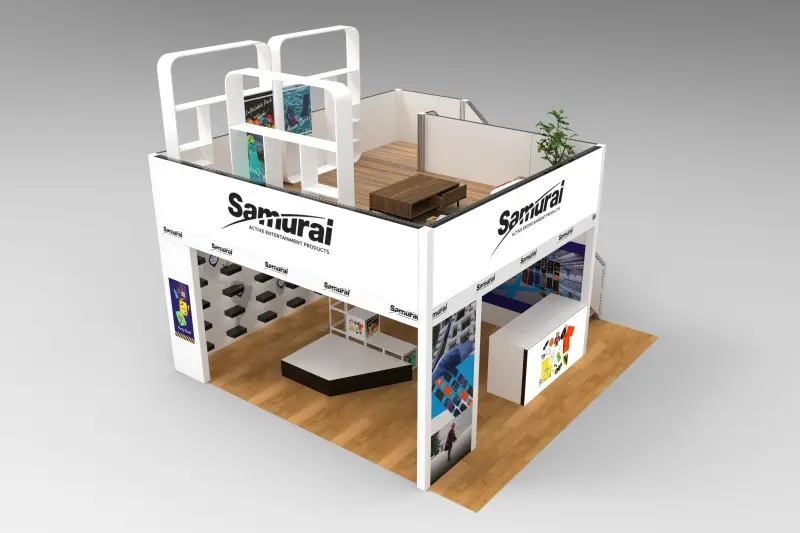 Modern Style 2-Story 10x10 10x20 Interactive Sunglasses Trade Show Booth for Exhibition Display Events